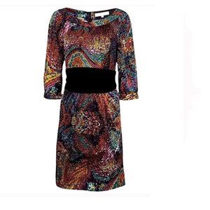 Trina Turk Mosaic Silk Multicolored Tie Dress - Size 2